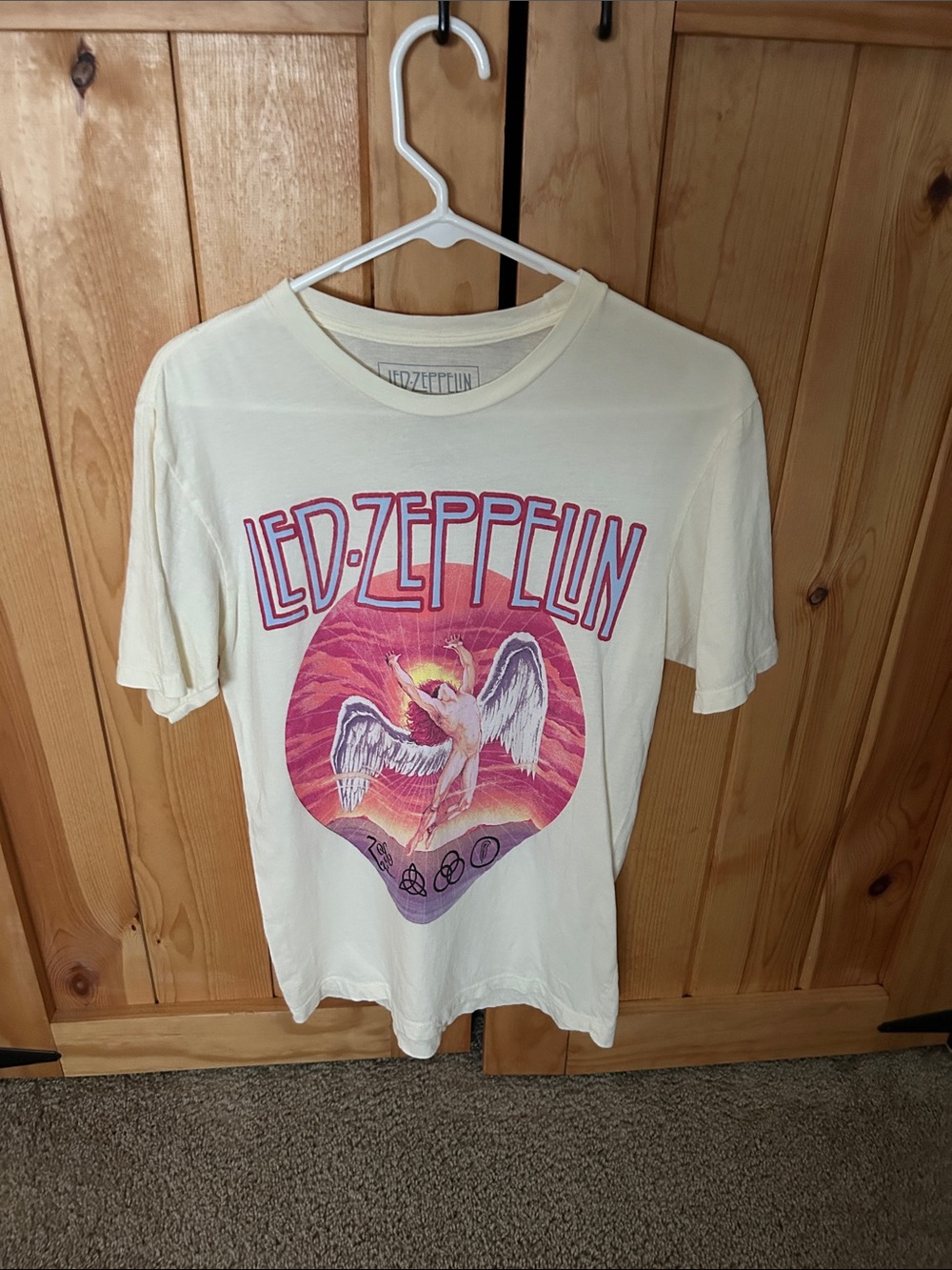 Short Sleeve Graphic Tee - Cream with Pink Graphic